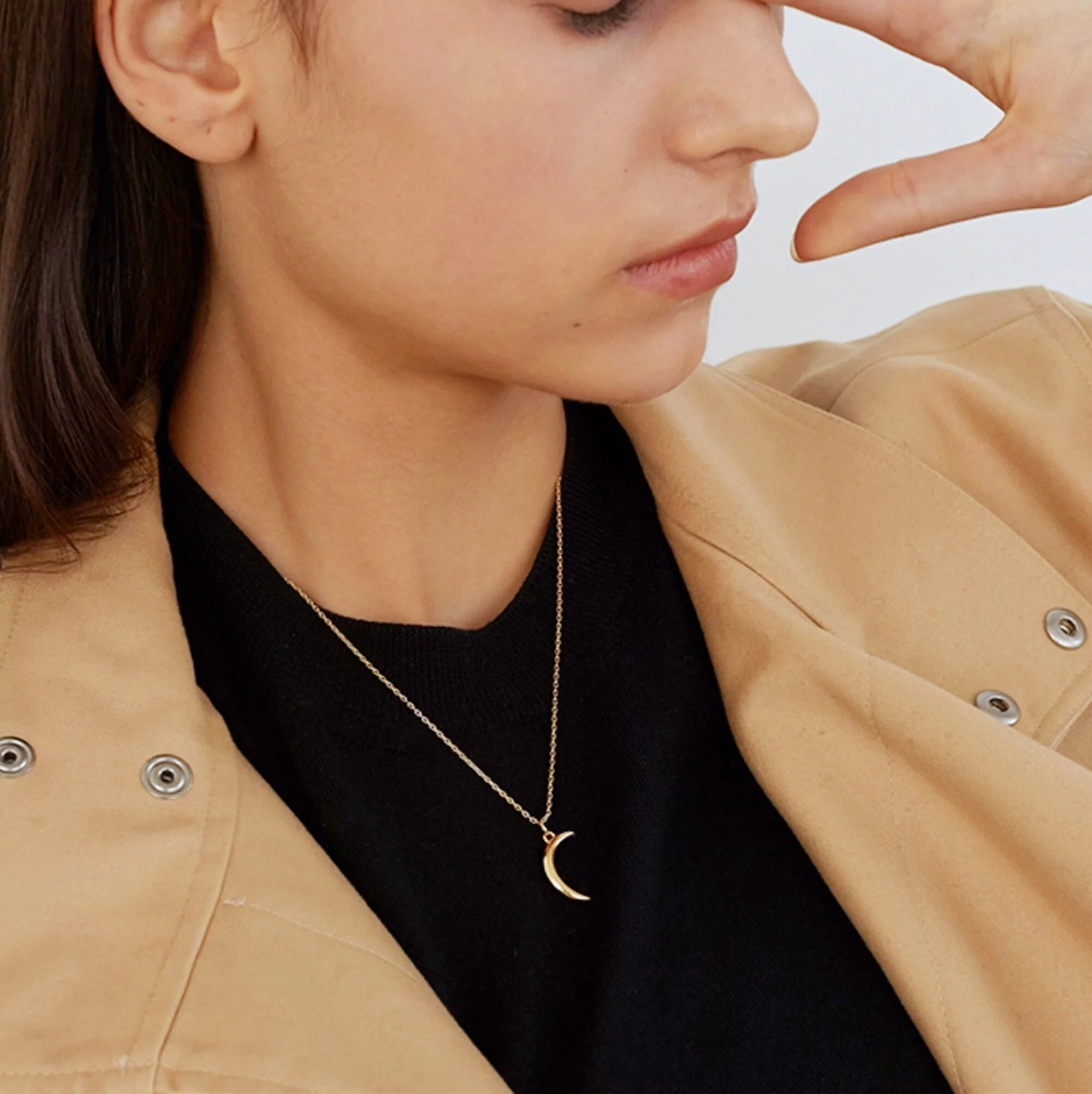 Collier Pendentif Lune Or style bohème – Image 3