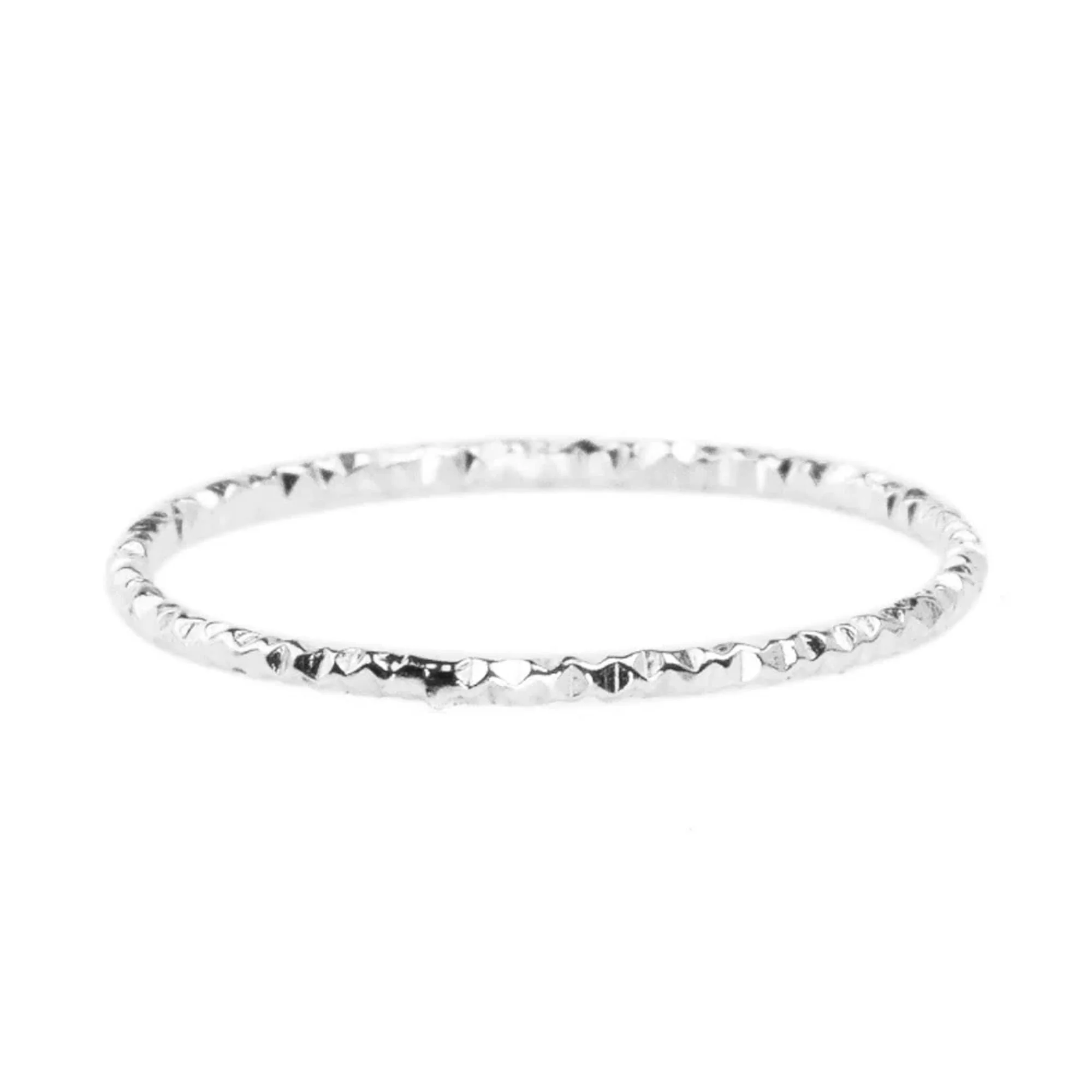 Bague Fine Martelée Argent – Image 2