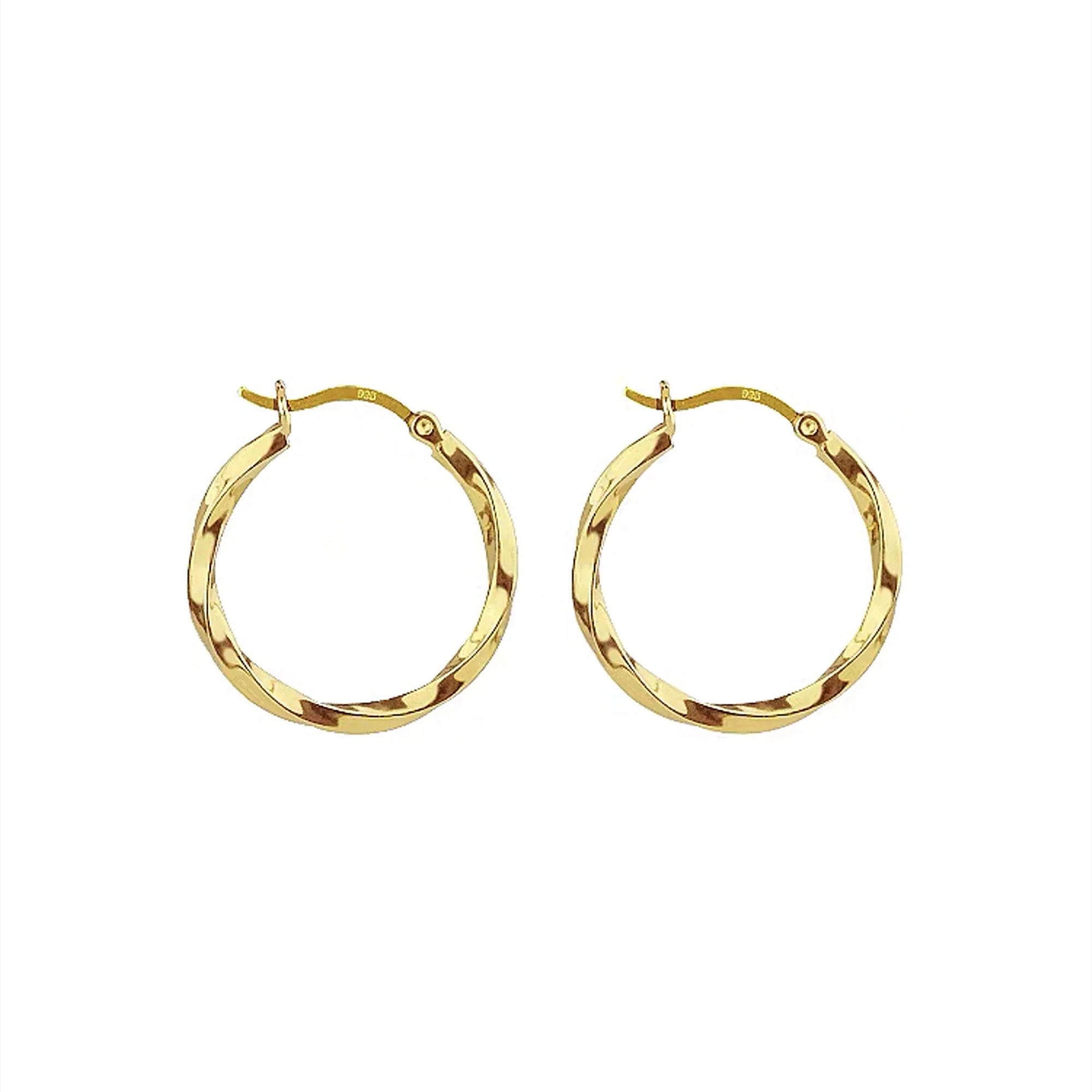 Boucles d’oreilles Créoles Cercle Torsadées – Image 5