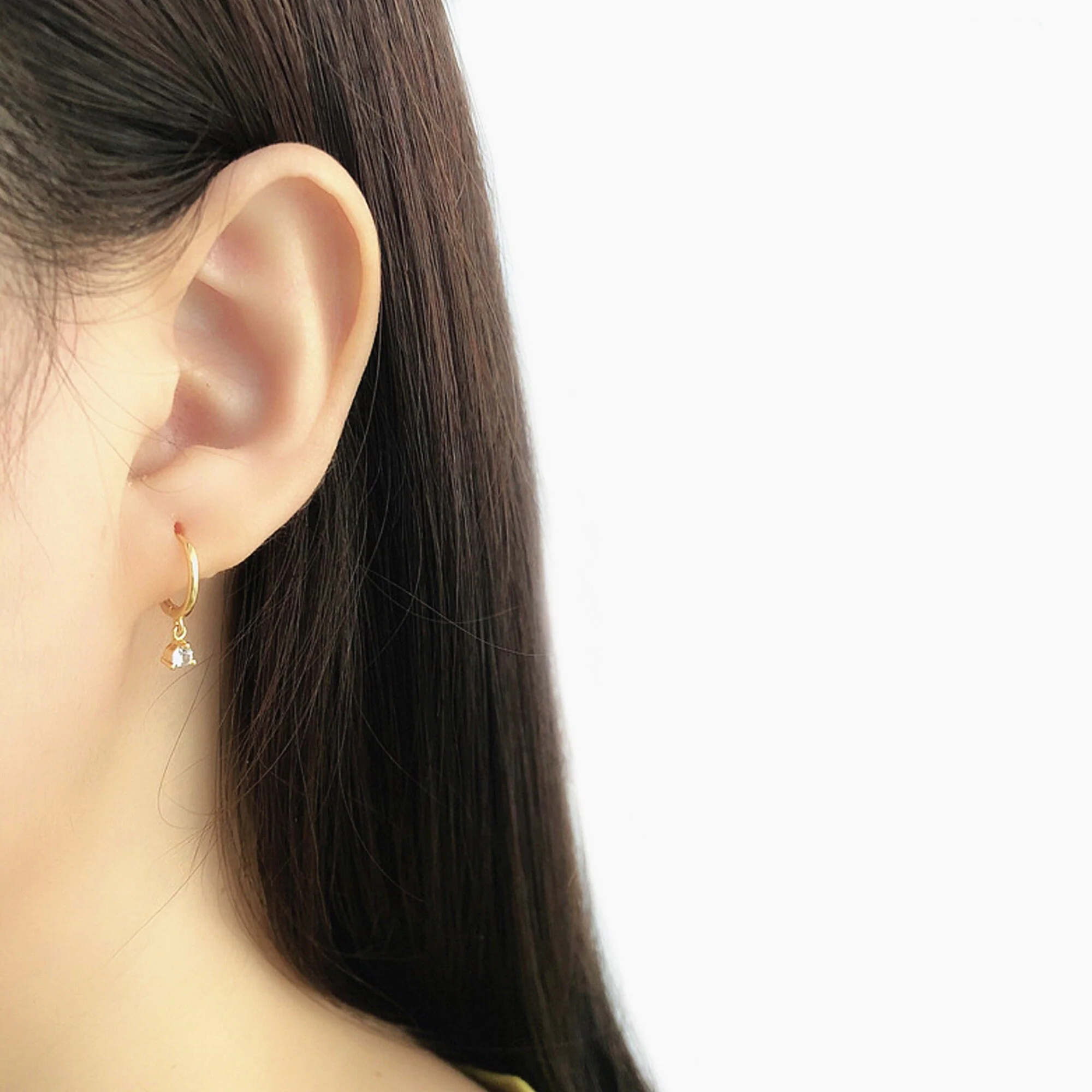 Boucle d’oreille Mini Créole Diamond Zircon – Image 2