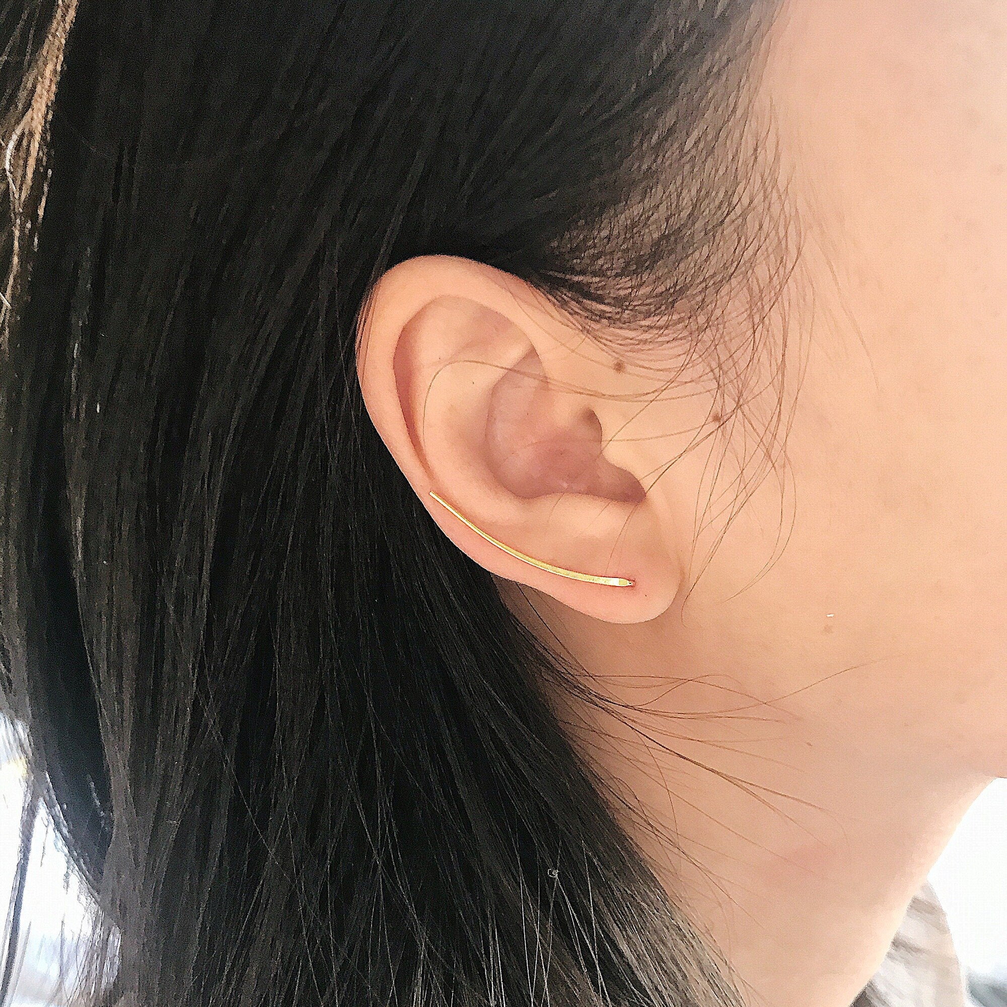 Boucles d'oreilles Grimpantes Barres Simples – Image 3