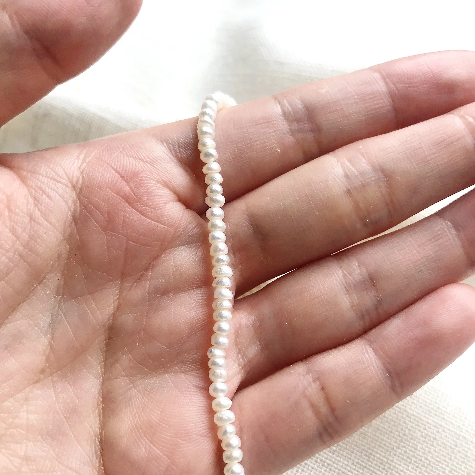 Collier Vraie Perle de Culture Blanche Baroque – Image 8