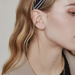 Boucle d’Oreille sans Perçage Tressée