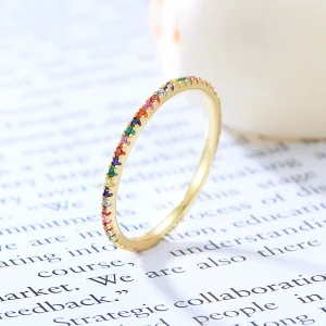 Bague Anneau Arc en Ciel Zircon
