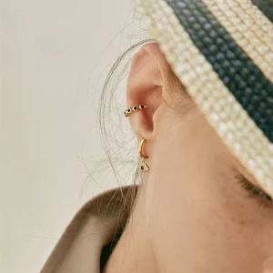 Boucle d’Oreille sans perçage Email Noir