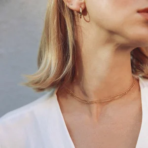 Collier Multi Rangs Billes Dorées