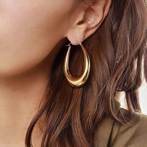 Boucles d’oreilles Créoles Epaisses Forme Goutte d'eau