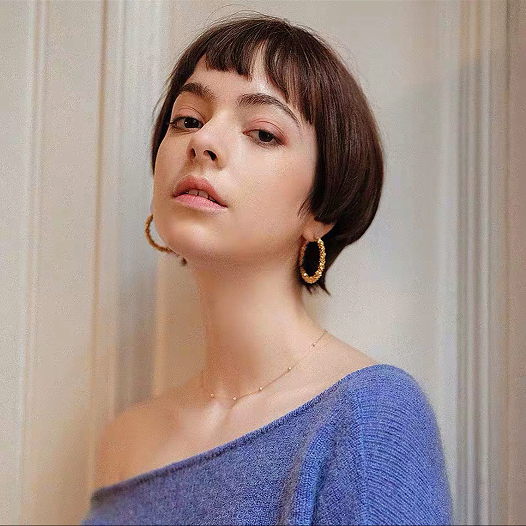 Boucles d'oreilles Créoles Torsadées Epaisses – Image 3