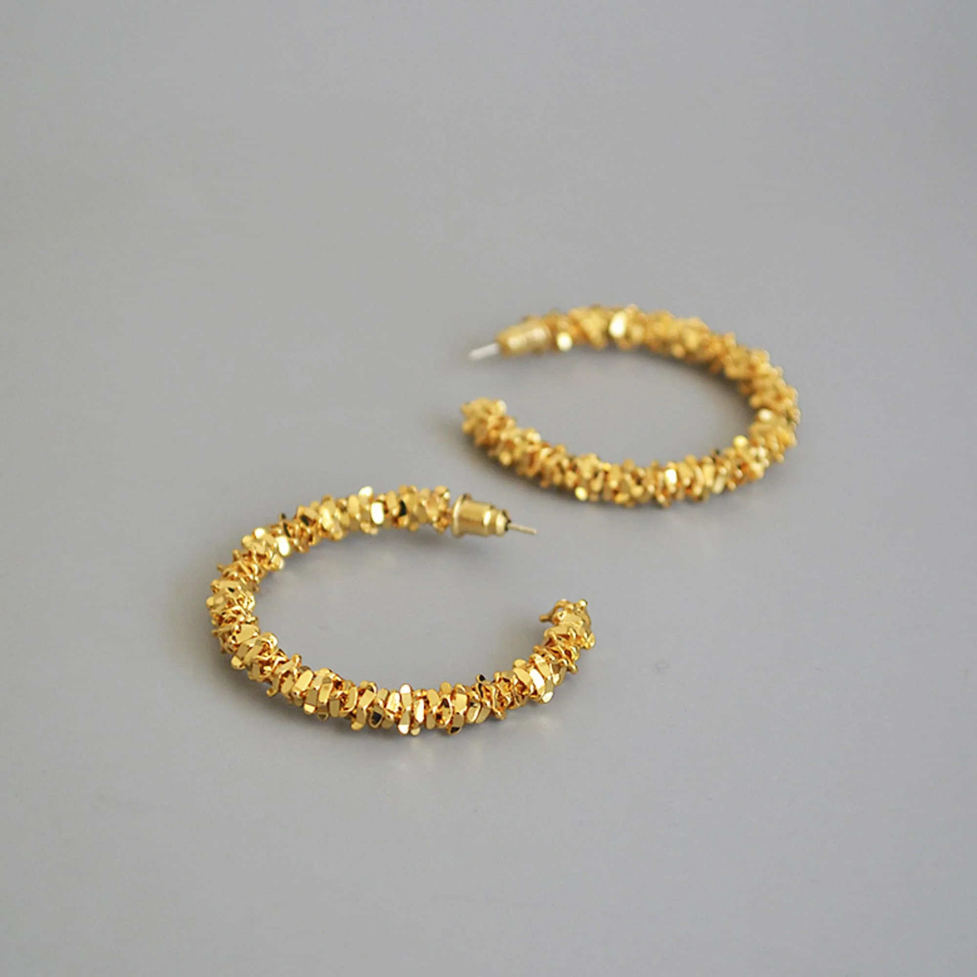 Boucles d'oreilles Créoles Torsadées Epaisses – Image 6