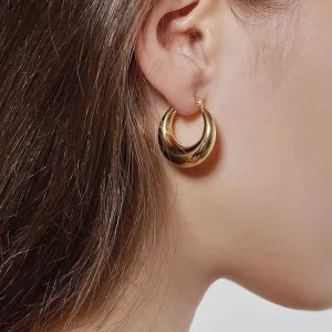 Boucles d’oreilles Créoles Epaisses Coquillage