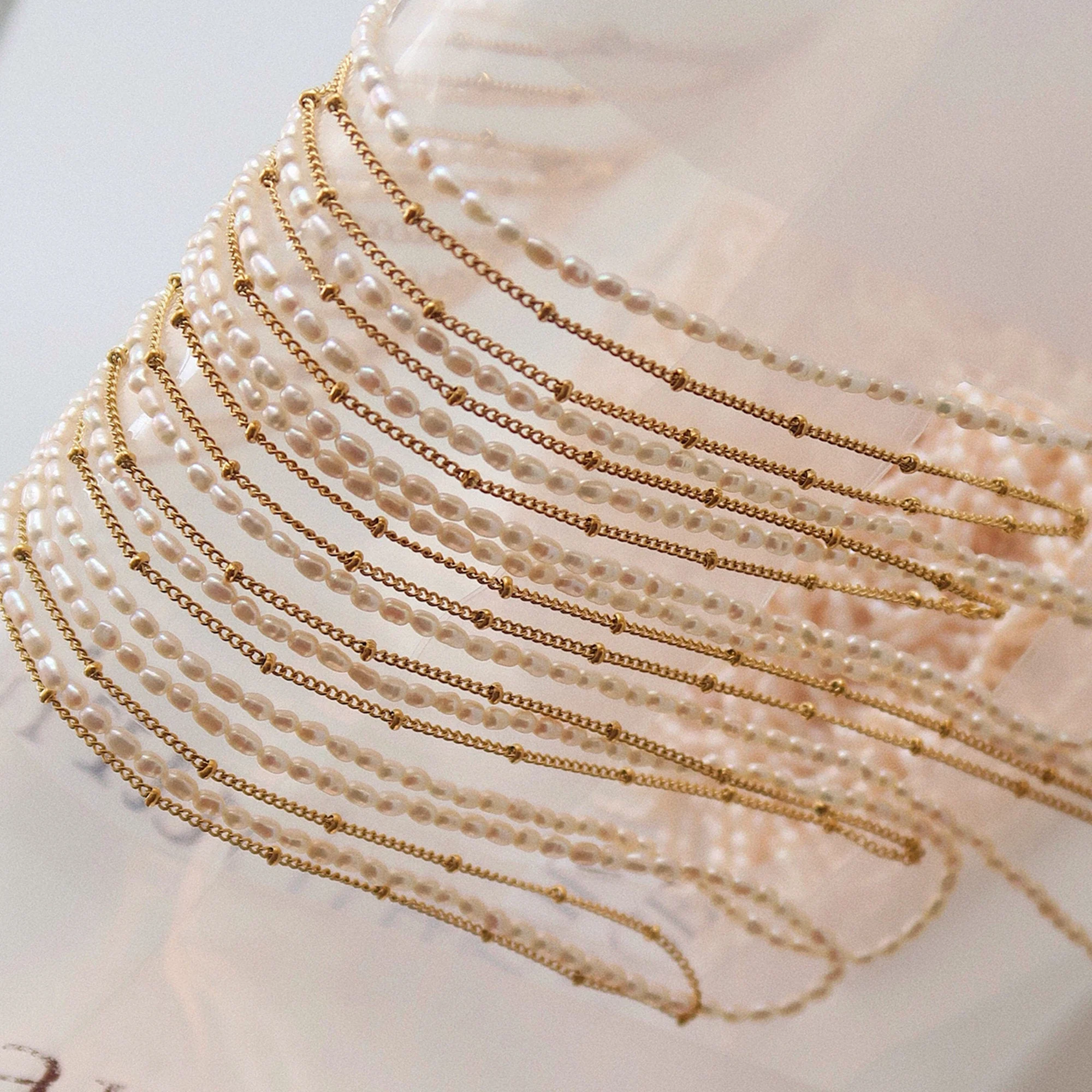 Collier Double Rangs Chaîne Billes et Chaine Perles – Image 6