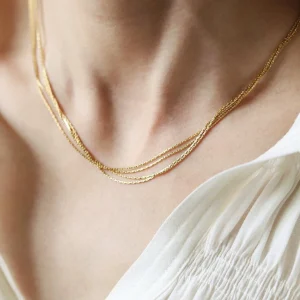 Collier Multi Rangs Chaîne Fine