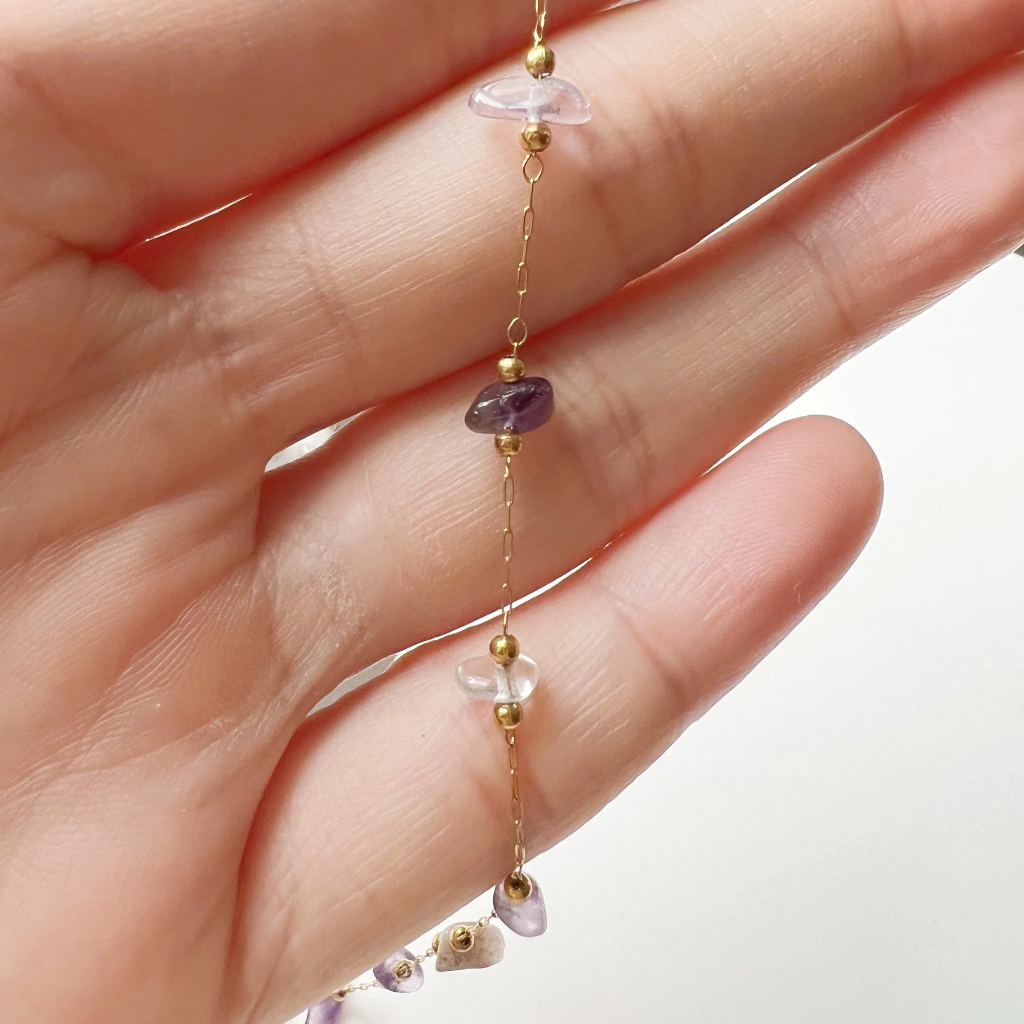 Collier Breloque Améthyste avec Chaîne Fine – Image 7