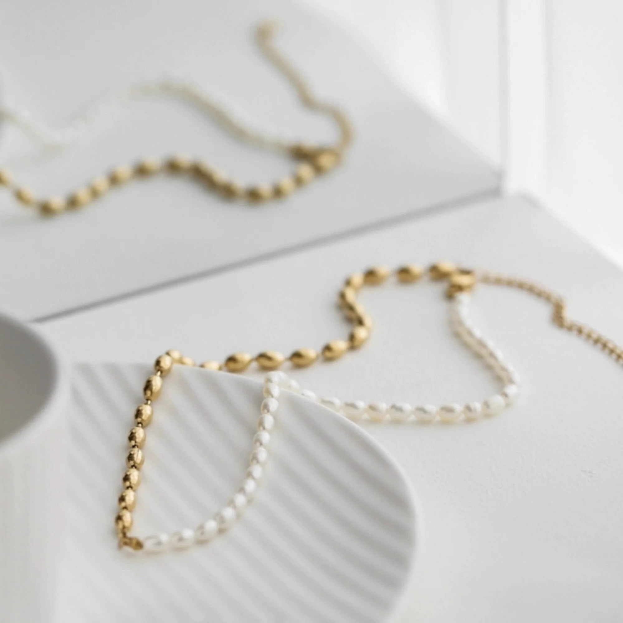 Collier Mi Perles Ovales Mi Chaîne Perlée – Image 4