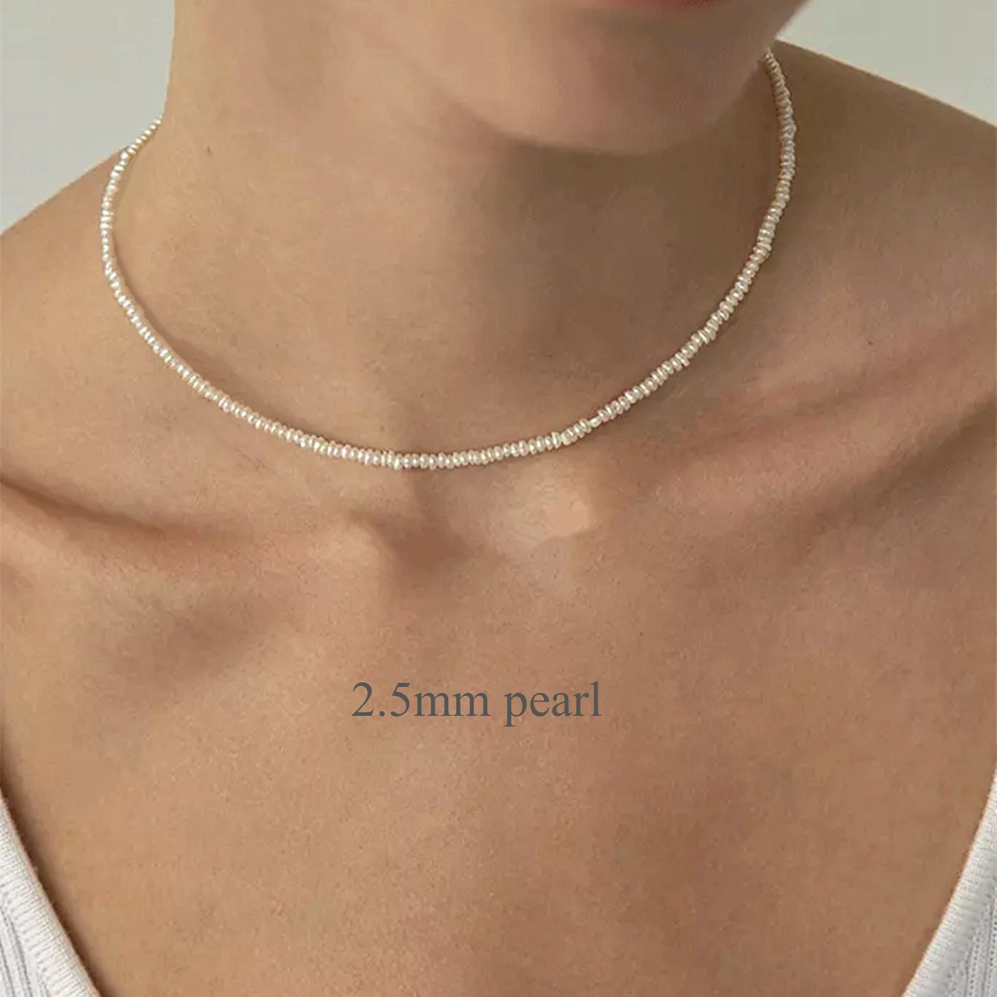 Collier Vraie Perle de Culture Blanche Baroque – Image 4