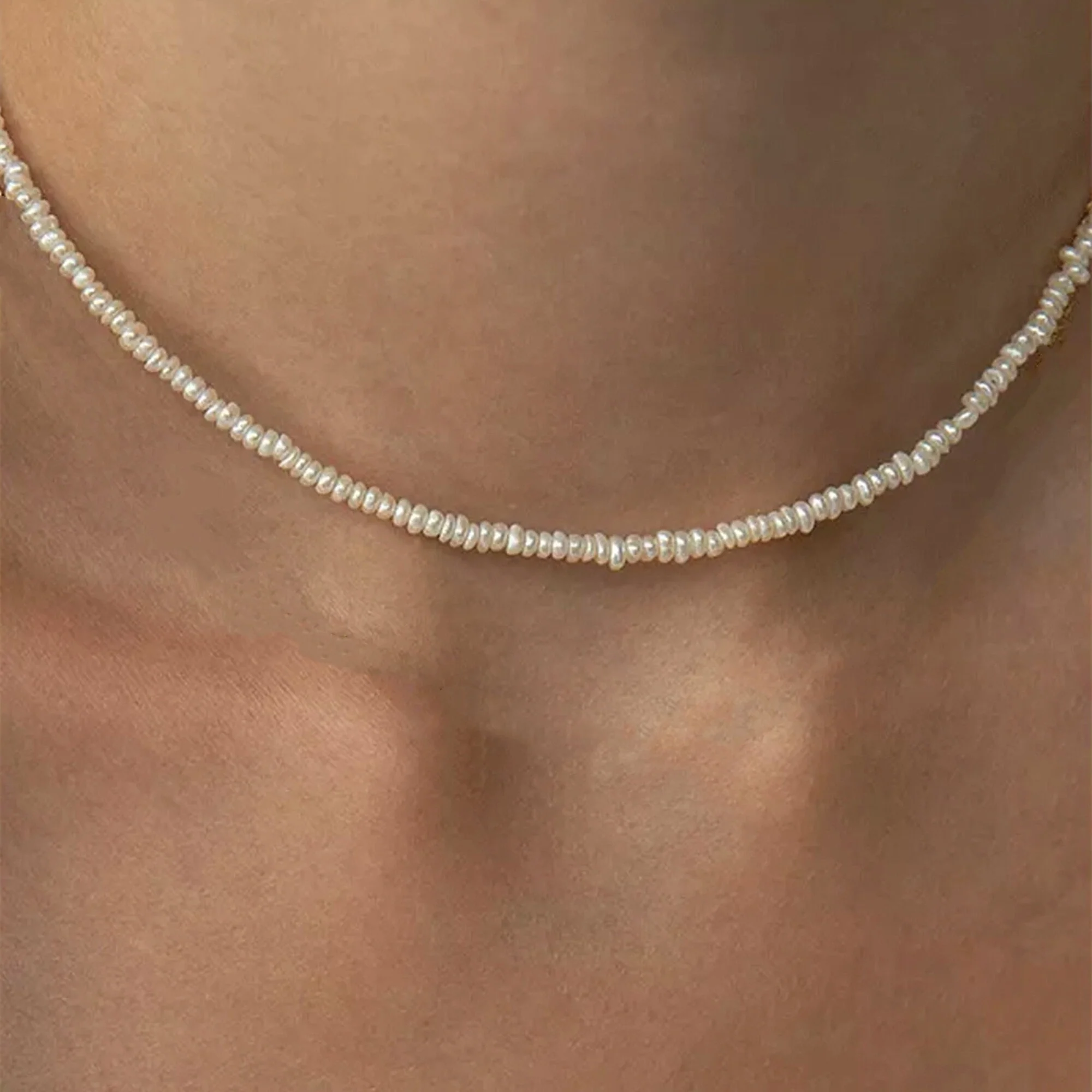 Collier Vraie Perle de Culture Blanche Baroque – Image 3