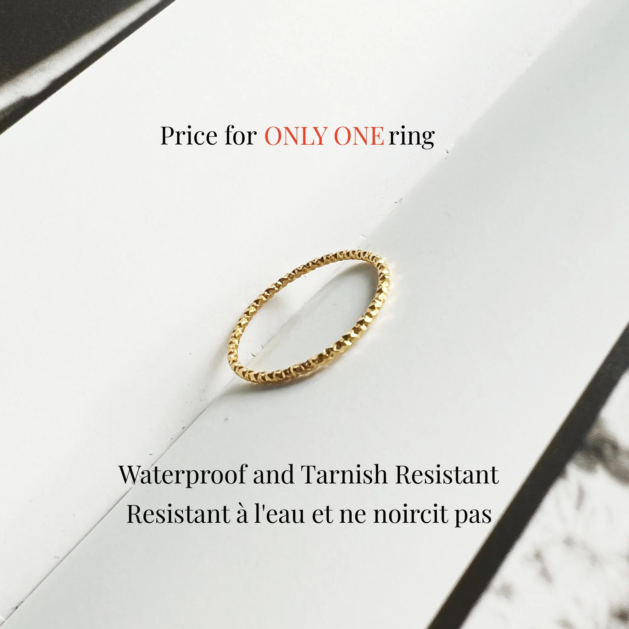 Bague Anneau Fine Martelée – Image 2