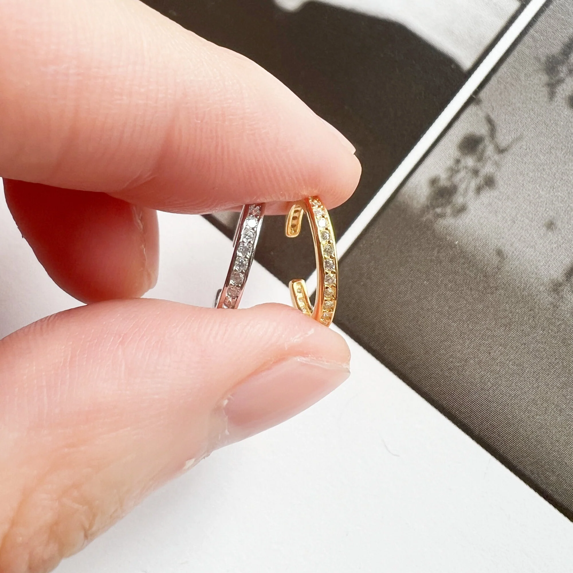 Boucle d'oreille Sans Perçage Zircon Ajustable – Image 6