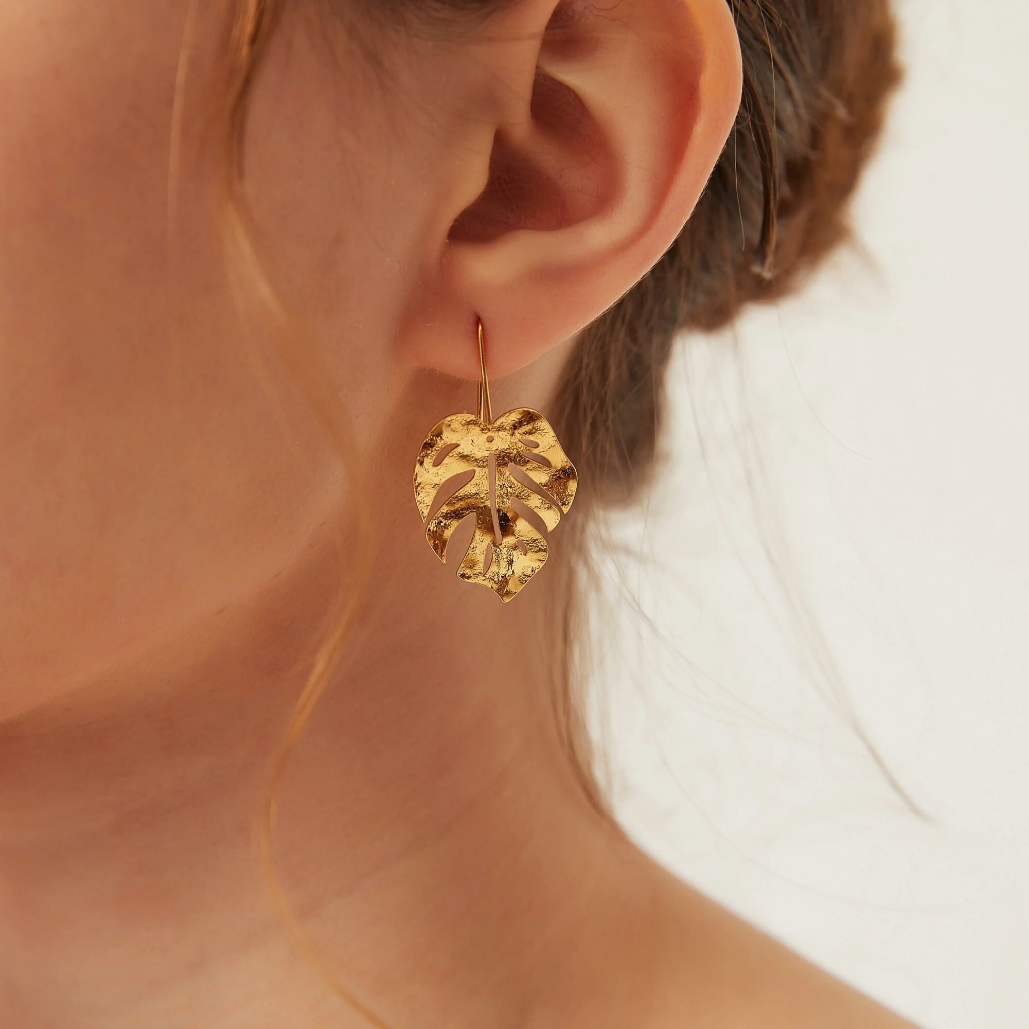 Boucles d'oreilles Pendantes Feuilles de Palmier – Image 3