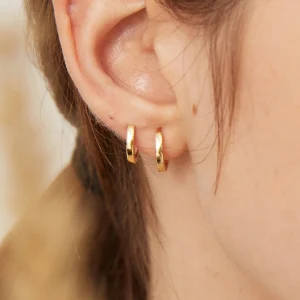 Boucle d'oreille Mini Créole Bord Carré