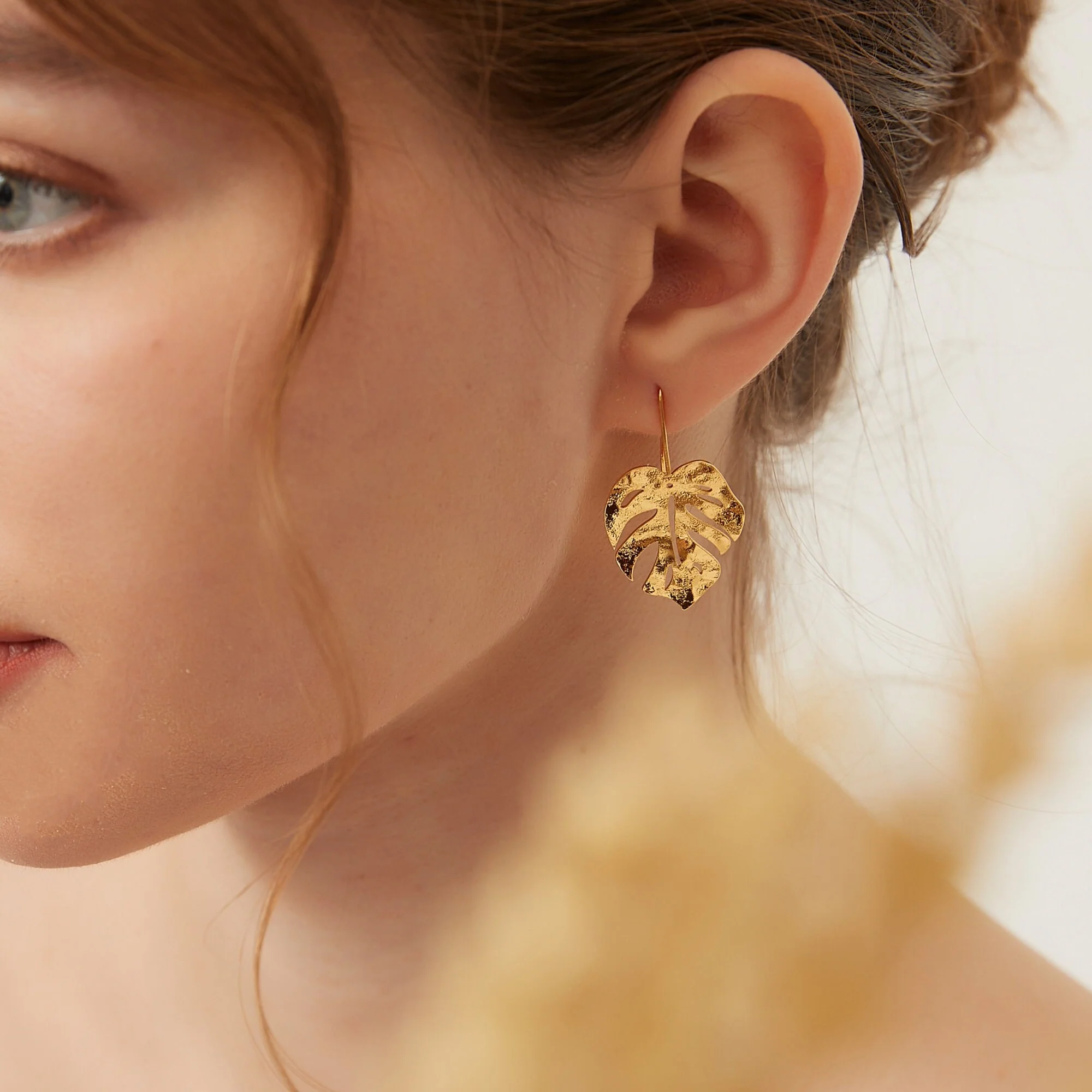 Boucles d'oreilles Pendantes Feuilles de Palmier – Image 5