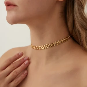 Collier Ras de Cou Chaîne Maillon de Panthère