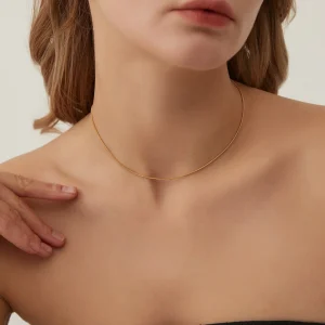 Collier Chaîne Ras de Cou SNAKE Fin Délicat