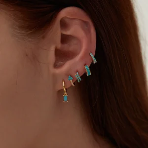 Boucles d'oreilles Mini Créole Turquoise