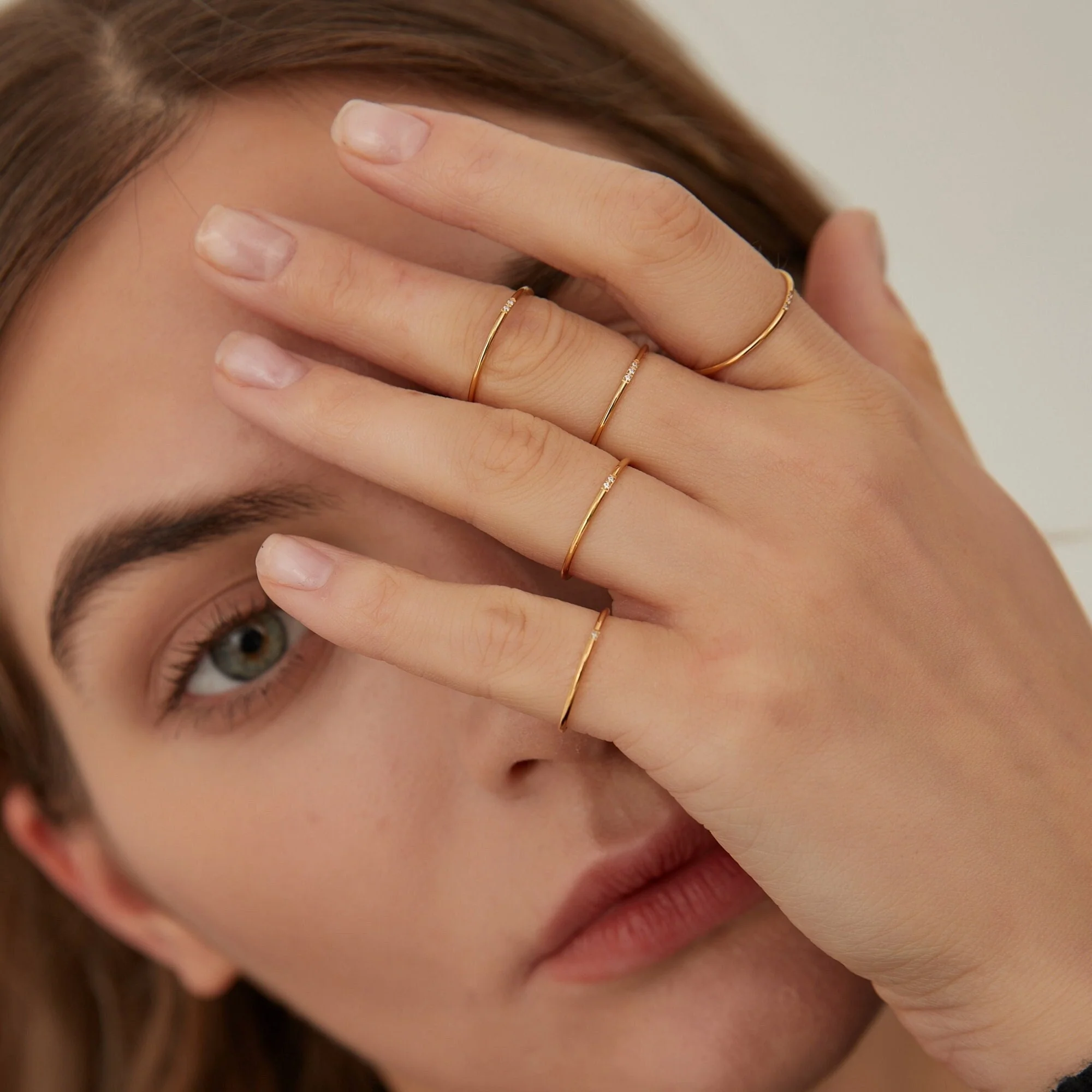 Bague Anneau Simple Zircon Imitation Diamond Ultra Fin – Image 3