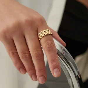 Bague Dôme Épaisse Forme et Texture Pneu