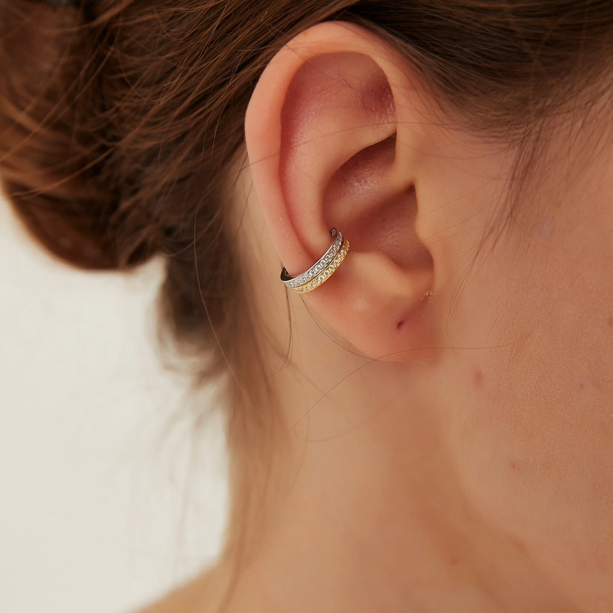 Boucle d'oreille Sans Perçage Zircon Ajustable – Image 4