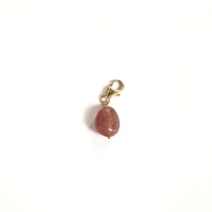 Charm "Quartz rose" plaqué or