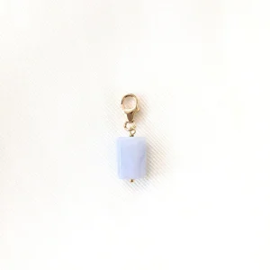 Charm "Calcédoine" tube plaqué or