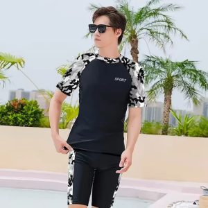 Maillot de Bain Homme 2 Pièces Effet Camouflage