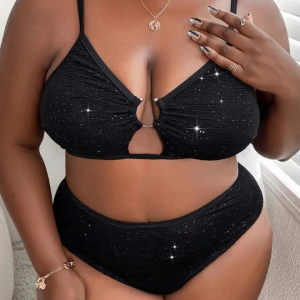 Maillot de Bain Grande Taille Pailleté Noir
